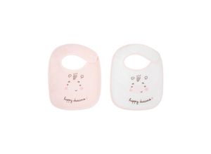 3801104010547 - Kikkaboo Babylatz Frottee 2-teiliges Set Lätzchen Druckknopf 100% Baumwolle rosa