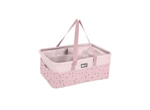 3801108060241 - Kikkaboo Wickeltasche Bear with me Korb Windelorganizer faltbar lange Griffe rosa