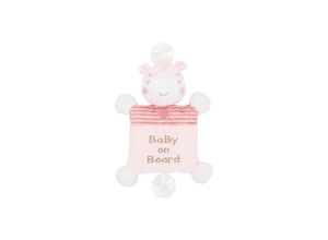 3801201013526 - Kikkaboo Baby Kuscheltier Baby on Board 2 Saugnäpfe 25 cm Quietschgeräusch rosa