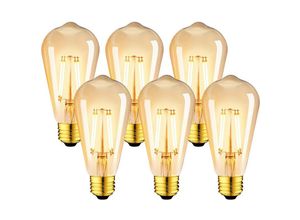 3802293614752 - Freosen - Packung mit 6 6 w Edison Vintage E27 LED-Lampen – ST64 Glühlampe 2200 k warmweiß – entspricht 48 w Glühlampe