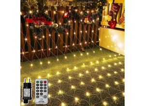 3802293619023 - Bleosan - Lichternetz-Girlande 200 LEDs 3 m x 2 m Weihnachtslicht-Mesh-Netz für den Außenbereich IP44 8 Modi für Garten Balkon Vorhang