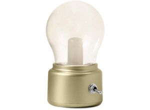 3803193979545 - Privatefloor - Tragbare wiederaufladbare Lampe - Vintage Gold - abs Kristall - Gold