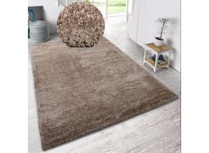 3820000327962 - Hochflor-Teppich HOME AFFAIRE Malin Teppiche Gr B L 240 cm x 320 cm 43 mm 1 St beige (sand) Esszimmerteppiche Shaggy in Uni-Farben einfarbig leicht glänzend besonders weich