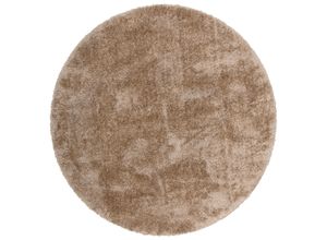 3820000327993 - Hochflor-Teppich HOME AFFAIRE Malin Teppiche Gr L 140 cm Ø 140 cm 43 mm 1 St beige (sand) Esszimmerteppiche Uni-Farben leicht glänzend besonders flauschig durch Mikrofaser