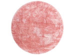 3820000334786 - Hochflor-Teppich HOME AFFAIRE Malin Teppiche Gr L 190 cm Ø 190 cm 43 mm 1 St rosa Esszimmerteppiche Uni-Farben leicht glänzend besonders flauschig durch Mikrofaser