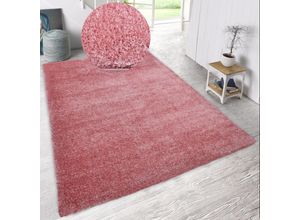 3820000334816 - Hochflor-Teppich HOME AFFAIRE Malin Teppiche Gr B L 120 cm x 180 cm 43 mm 1 St rosa Esszimmerteppiche Shaggy in Uni-Farben einfarbig leicht glänzend besonders weich