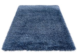 3820000414174 - Hochflor-Teppich MY HOME Amadeo Teppiche Gr B L 240 cm x 320 cm 73 mm 1 St blau (jeansblau) Esszimmerteppiche besonders langer Flor einfarbig