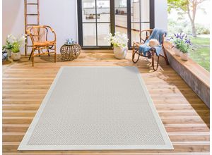 3820000722439 - Teppich ANDAS Aliza Teppiche Gr B L 160 cm x 230 cm 8 mm 1 St beige (creme) Esszimmerteppiche mit BordüreRauten-Design wetterfest & UV-beständig Outdoor geeignet