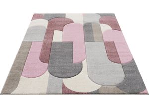 3820000761919 - Teppich MY HOME Pautz Teppiche Gr B L 280 cm x 380 cm 14 mm 1 St pink Esszimmerteppiche handgearbeiteter Konturenschnitt Hoch-Tief-Effekt wende-Teppich