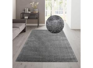 3820001036139 - Hochflor-Teppich MY HOME Amina Teppiche Gr B L 200 cm x 300 cm 43 mm 1 St grau Esszimmerteppiche Shaggy in Uni-Farben einfarbig leicht glänzend besonders weich