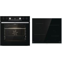 3838782526053 - GORENJE Induktions Herd-Set Black Set 4 Induktion mit 1-fach-Teleskopauszug Aqua Clean schwarz