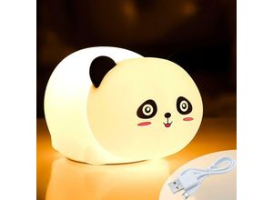 3879883270070 - Qiedie - Panda-Nachtlicht Panda-Lampe Nachtlicht für Babyzimmer Soft-Touch-Silikon-Nachtlicht wiederaufladbares USB-Nachtlicht für Kinder buntes