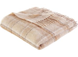 4000141762849 - Plaid LEGER HOME BY LENA GERCKE Sinja Wohndecken Gr B L 140 cm x 190 cm grau (taupe) Wolldecken mit Fransen Kuscheldecke