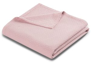 4000141783738 - Bettüberwurf BIEDERLACK Ruffle Tagesdecken Gr B L 220 cm x 240 cm rosa (rose) Tagesdecken mit Waffelstruktur