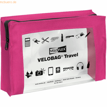 4000225068843 - 6 x Reißverschlusstasche Velocolor Travel PVC pink A5 230x160