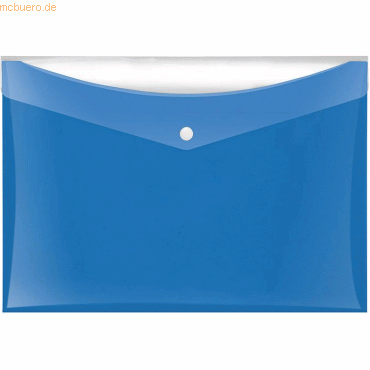 4000225072598 - 6 x Sammeltaschen A4 blau mit zusätzlicher Tasche