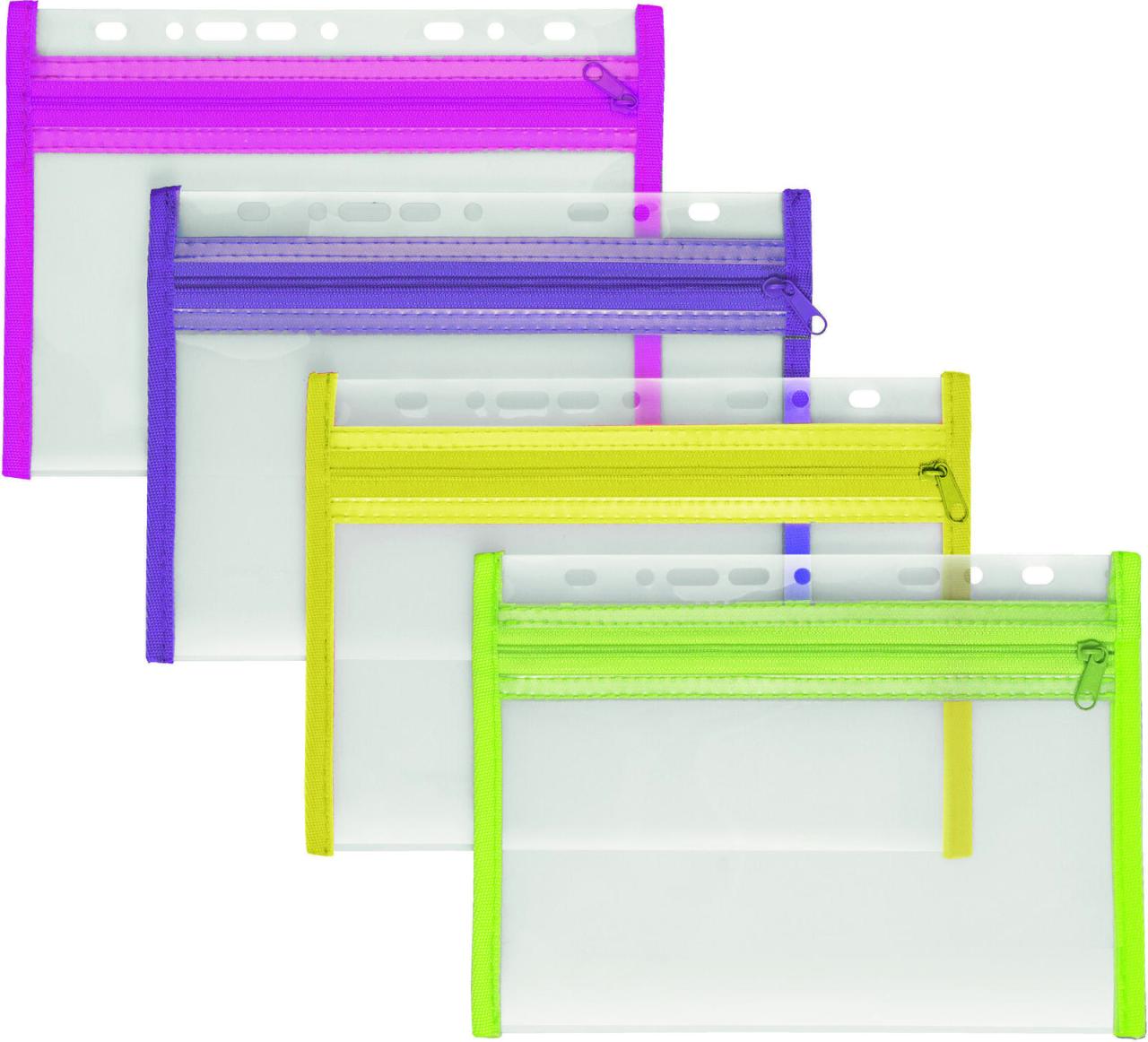 4000225075131 - VELOFLEX Reißverschlussbeutel 4xReißverschlusstasche XXS A5 14 cm  x 20 cm transparent