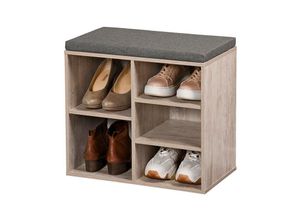 4000270159114 - Schuhregal mit Sitzfläche 5 Ablagen mdf Kesper