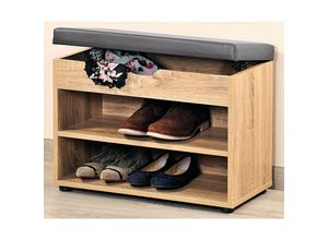 4000270159244 - - Schuhschrank aus Holz mit Sitz Flur Schuhregal mit praktischer Sitzbank