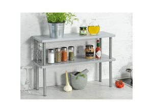 4000270278181 - Ablageregal KESPER FOR KITCHEN & HOME Regale Gr B H T 20 cm x 38 cm x 55 cm grau Küchenregal Küchenregale und Haushaltsregale Regale mit 2 Ablageböden in Farbe