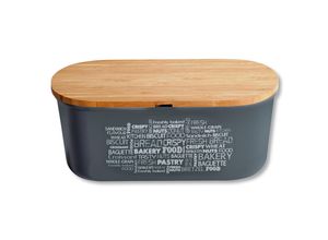 4000270385018 - Brotkasten KESPER Brotbox grau B34cm H18cm L145cm Kunststoff Bambus Lebensmittelaufbewahrungsbehälter Deckel als Schneidebrett verwendbar
