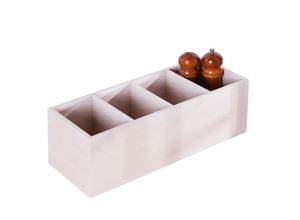 4000270578502 - Besteckkasten KESPER FOR KITCHEN & HOME Schubladeneinsätze Gr B H 35 cm x 12 cm weiß Küchen-Ordnungshelfer aus 100% FSC-zertifizierter Bambus