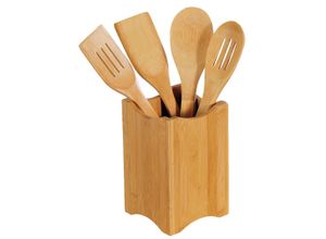 4000270811012 - Kochbesteck-Set KESPER FOR KITCHEN & HOME Kochbesteck-Sets beige (natur) Küchenhelfer-Set Kochbesteck-Sets Küchenhelfer-Sets eckiger Behälter Bambus