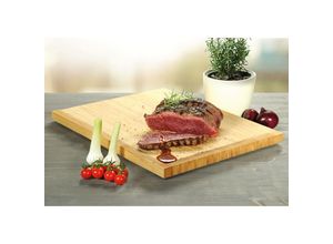 4000270925221 - Schneidebrett KESPER FOR KITCHEN & HOME Schneidebretter Gr B H L 28 cm x 25 cm x 38 cm beige (natur) Schneidebretter 100% FSC-zertifiziertem Bambus zwei Schraubfüße - schräge Fläche