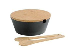 4000270925245 - Salatschüssel KESPER FOR KITCHEN & HOME Schüsseln Gr B H 26 cm x 125 cm schwarz (natur schwarz) Salatschüsseln inkl Salatbesteck