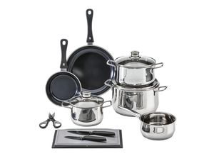 4000530685537 - Kochtopfset Diadem Plus Edelstahl Metall 10-teilig 16 cm20 cm16 cm 2 L37 L65 L15 L bauchig backofengeeignet rostfrei 4000530685537 - Kochtopfset Diadem Plus Edelstahl Metall 10-teilig 16 cm20 cm16 cm 2 L37 L65 L15 L bauchig backofengeeignet rostfrei