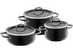 4000530744197 - Topf-Set Fusiontec Inspire Silargan® (Set 3-tlg 2x Fleischtopf mit Deckel 16 cm 20 cm 1x Bratentopf mit Deckel 20 cm) Made in Germany schwarz