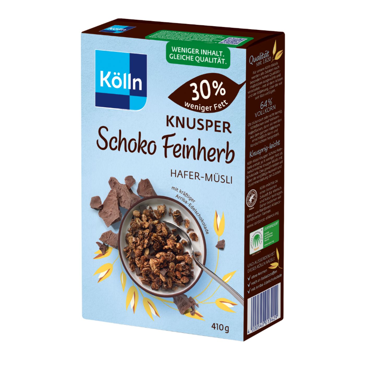 4000540013429 - Kölln Müsli Knusper Schoko Feinherb 410g