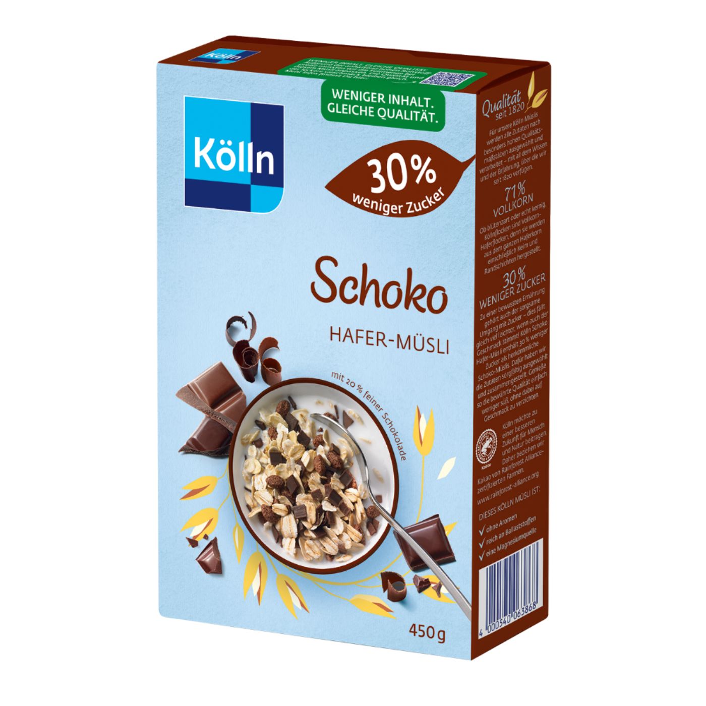 4000540063868 - Kölln Müsli Schoko 30 % w Zucker 450g