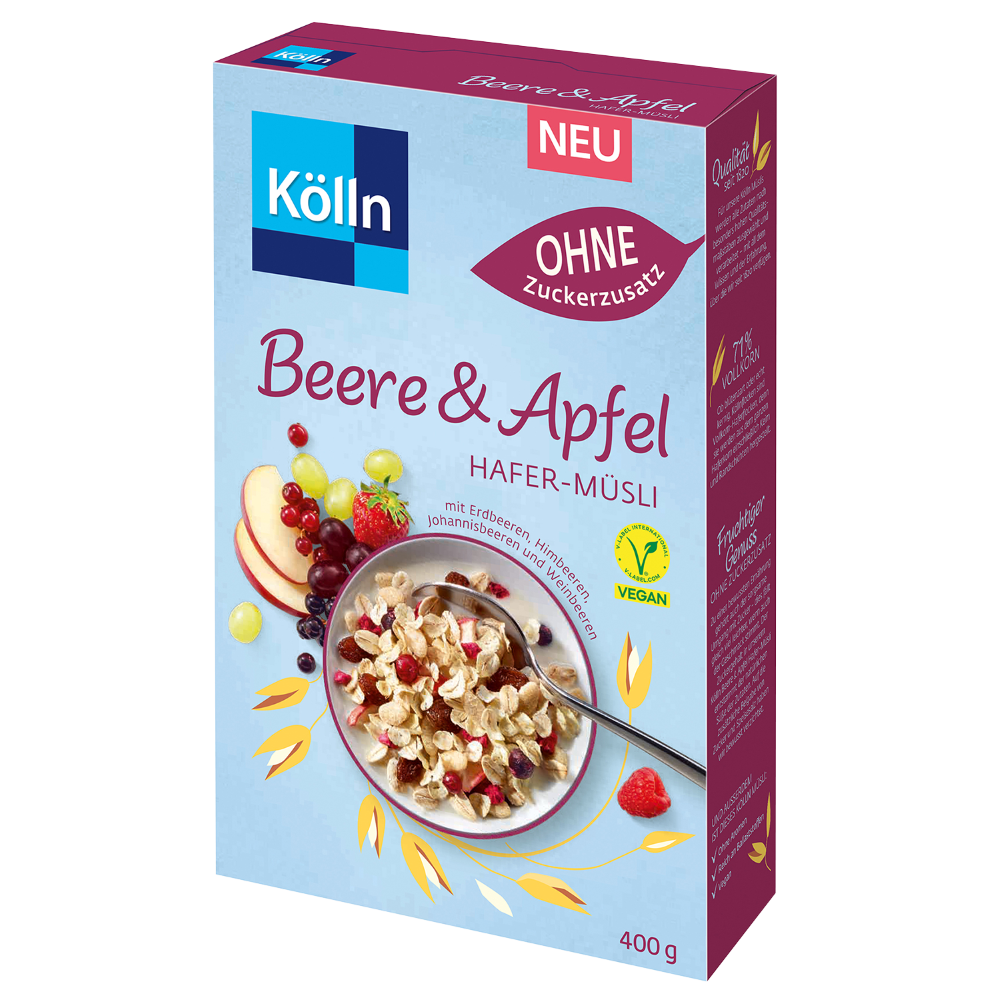 4000540201505 - Müsli Beere&Apfel ohne Zuckerzusatz 400g von Kölln