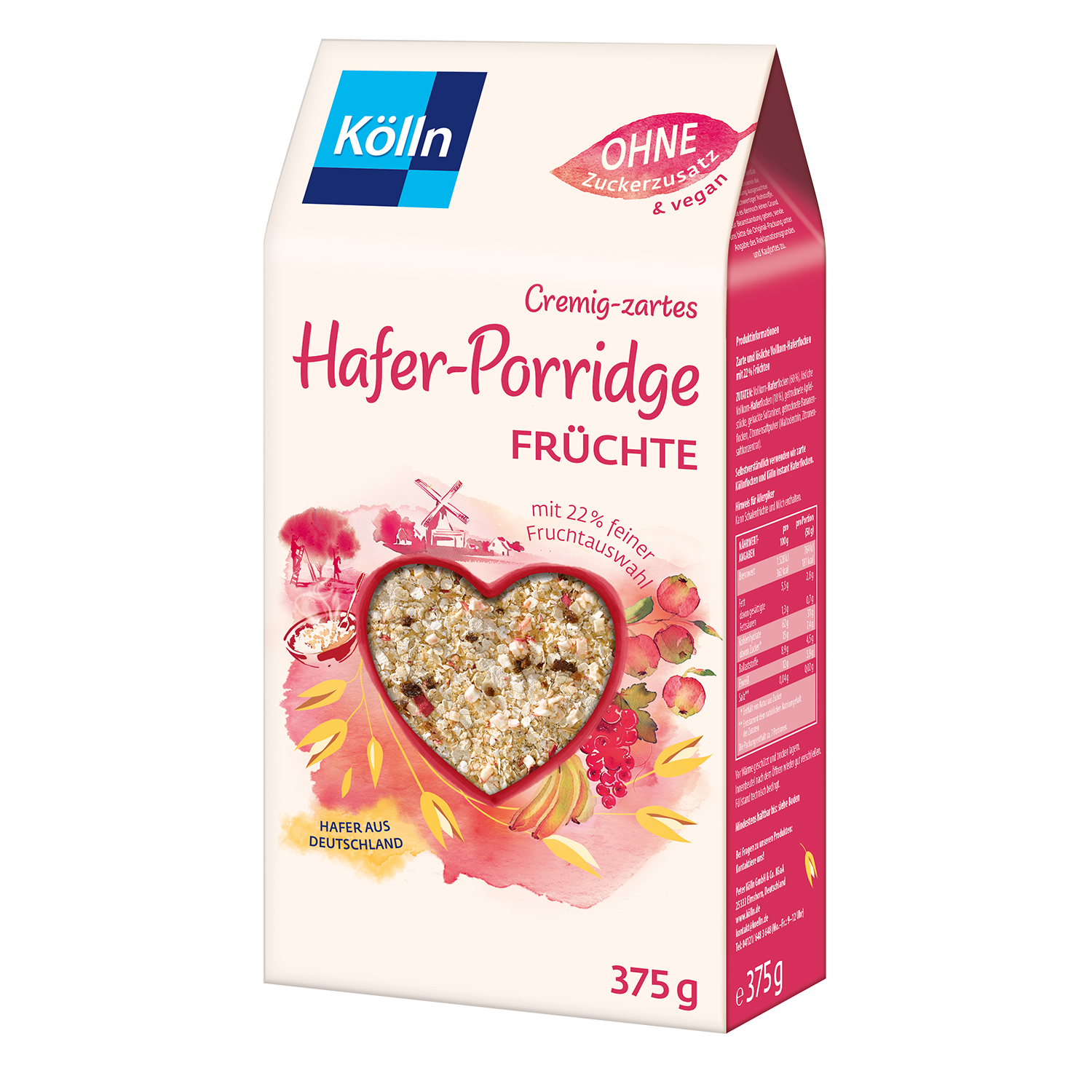 4000540220704 - Kölln Hafer-Porridge Früchte 6x375g Sparpaket