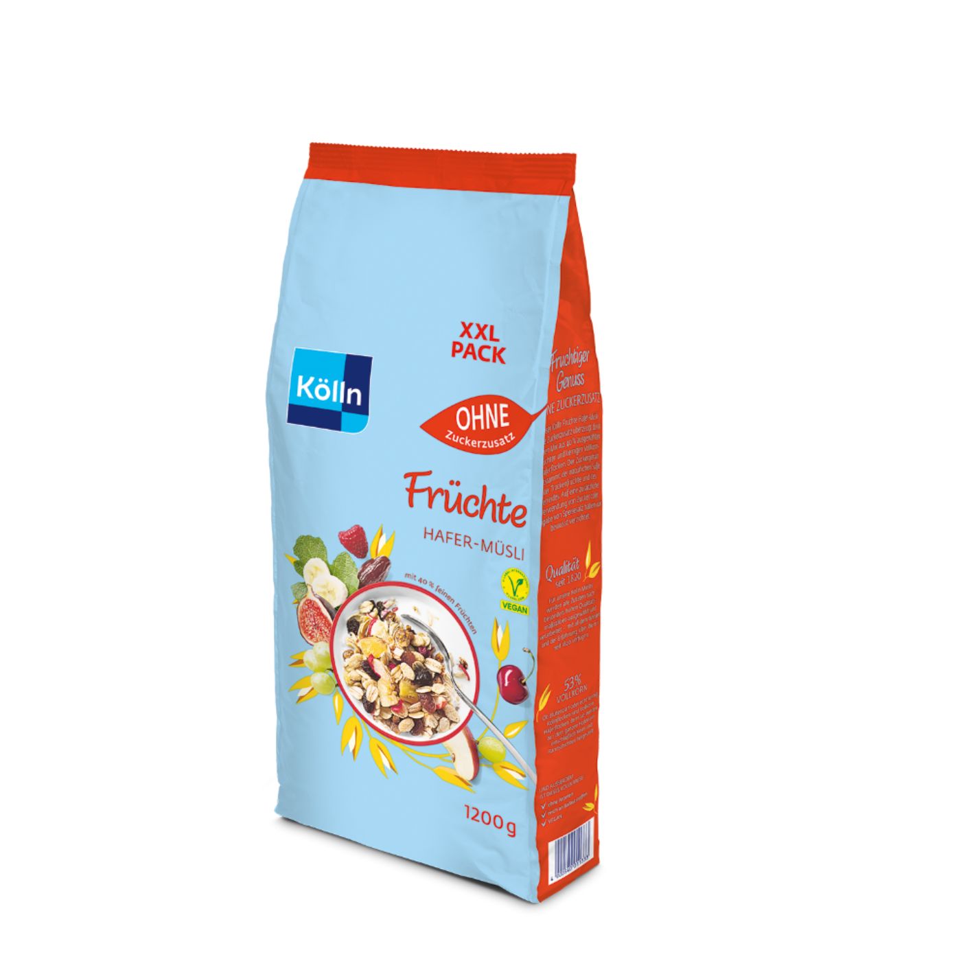 4000540221336 - Kölln Müsli Früchte ohne Zuckerzusatz Grosspackung mit 4x1200g