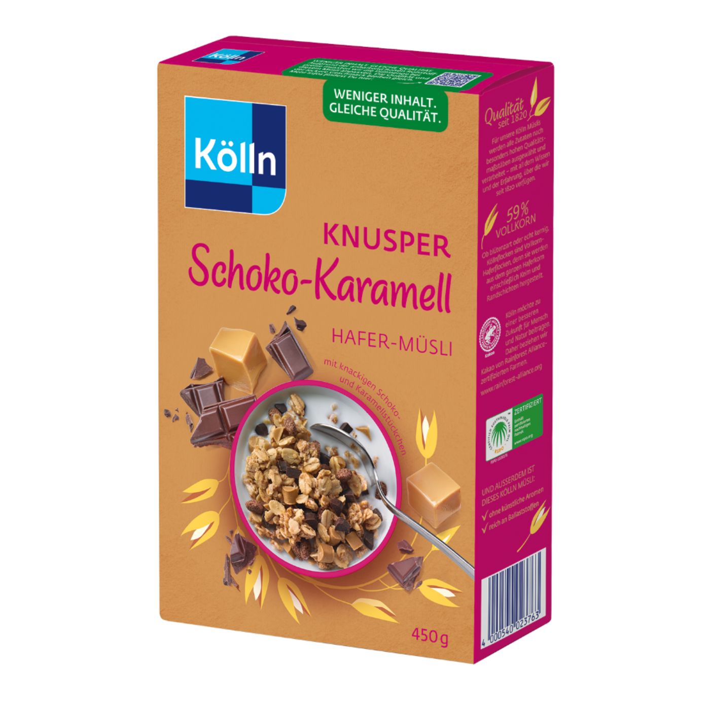 4000540233766 - Kölln Müsli Knusper Schoko-Karamell 8x450g