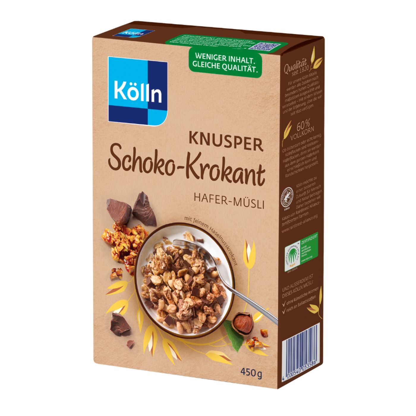 4000540263589 - Kölln Müsli Knusper Schoko-Krokant 8x450g