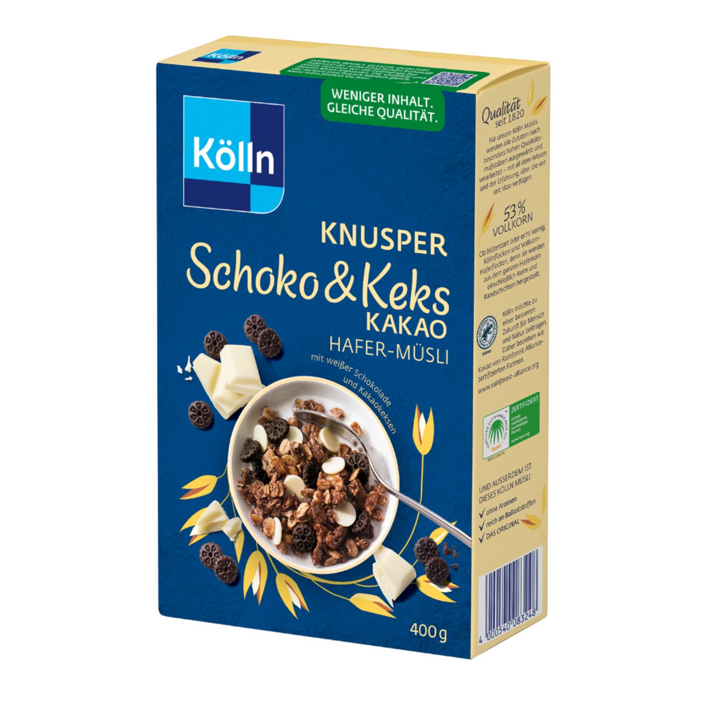 4000540293241 - Kölln Müsli Knusper Schoko & Keks Kakao 8x400g