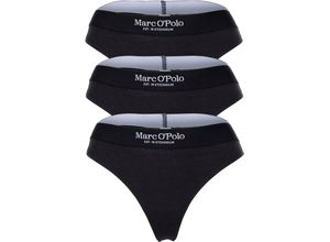 4000668045678 - Marc OPolo Essentials String 3er-Pack Logo-Bund für Damen schwarz XS