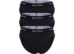 4000668046149 - Marc OPolo Essentials Slip 3er-Pack Logo-Bund für Damen schwarz S