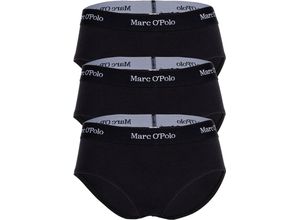 4000668046521 - Marc OPolo Essentials Slip 3er-Pack Logo-Bund für Damen schwarz XS