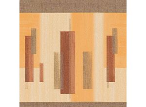 4000776768926 - Geometrische Tapeten Bordüre in Orange und Terracotta Esszimmer und Wohnzimmer Tapetenbordüre aus Papier und Vinyl Tapetenborte mit Quadrat - Brown