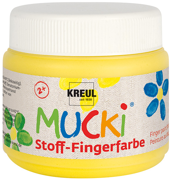 4000798280024 - Mucki Stoff-Fingerfarbe gelb 150 ml Textilfarbe - Kreul