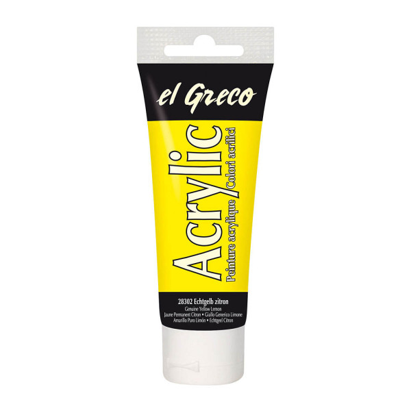 4000798283025 - El Greco Acrylic Tube echtgelb zitron 75 ml Künstlerfarben - Kreul