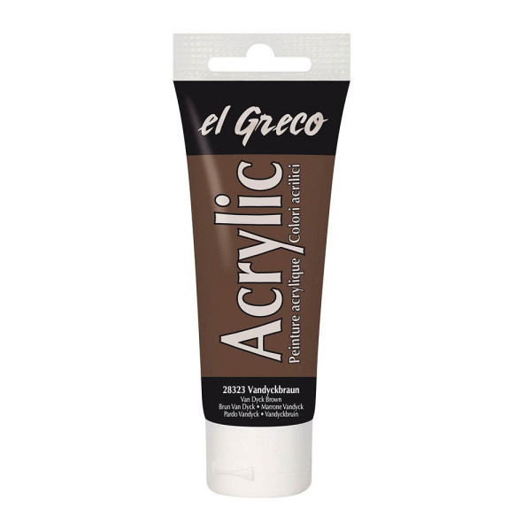 4000798283230 - El Greco Acrylic Tube vandyckbraun 75 ml Künstlerfarben - Kreul