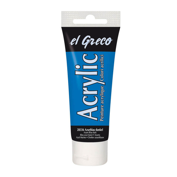 4000798283360 - El Greco Acrylic Tube azurblau dunkel 75 ml Künstlerfarben - Kreul