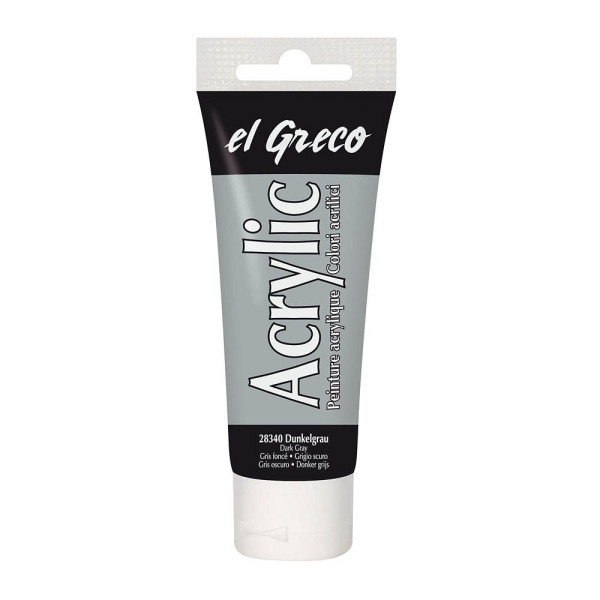 4000798283407 - El Greco Acrylic Tube dunkelgrau 75 ml Künstlerfarben - Kreul