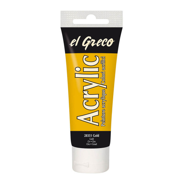 4000798283513 - El Greco Acrylic Tube gold 75 ml Künstlerfarben - Kreul