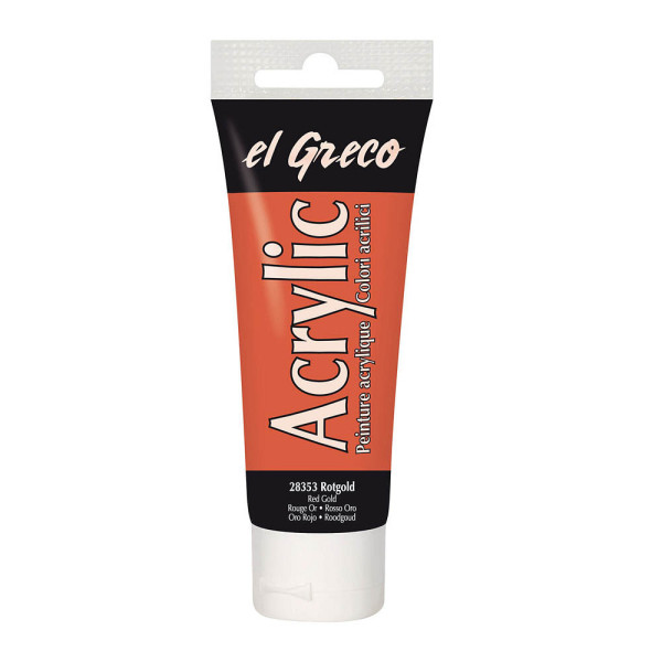 4000798283537 - El Greco Acrylic Tube rotgold 75 ml Künstlerfarben - Kreul